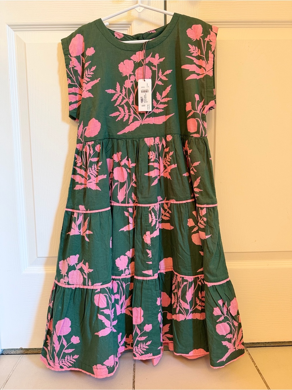 NWT Pink Chicken Girls Peachy Dress Hunter Botanical size 12